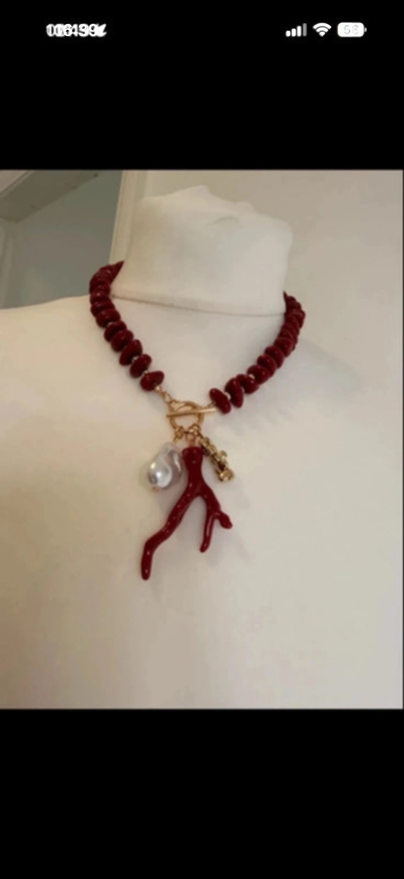 Red Coral & Baroque Pearl Statement Necklace